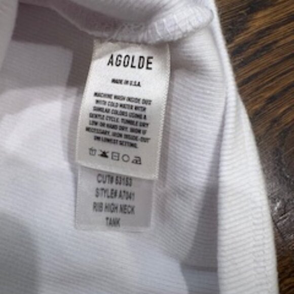 NWOT AGOLDE Ribbed Tank Top white sz. M - Picture 5 of 6